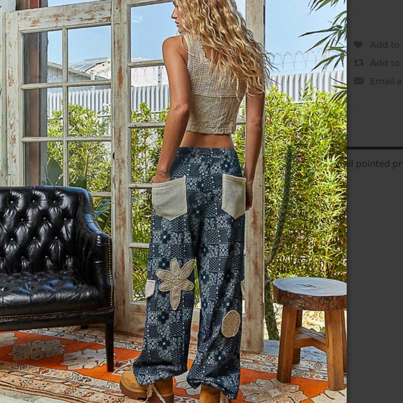 POL “ Green Bay ” POL Cargo Twill Jean Jogger Pants with Crochet Detail 47 - Picture 8 of 8